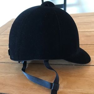 International Riding Helmet Black Velvet - Girls Medium Horseback Riding Helmet